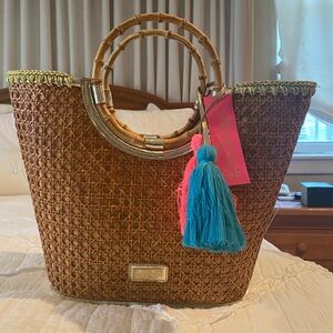 NWT Lilly Pulitzer Grotto Cane Tote $248 retail